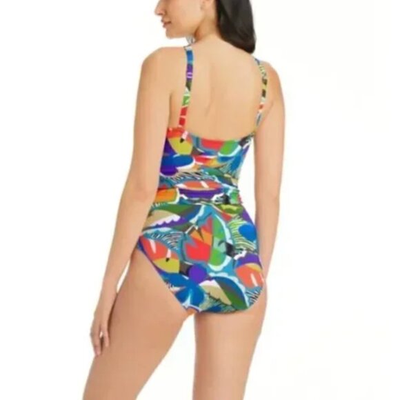 New! Bleu Rod Beattie High Neck Keyhole One-Piece Swimsuit - Picture 7 of 8